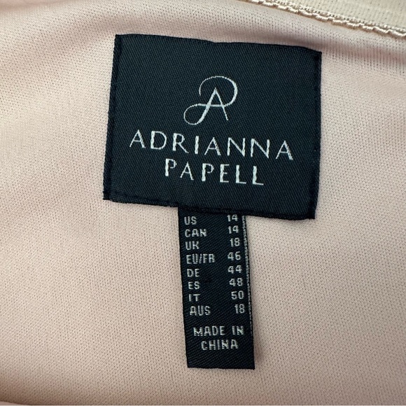 Adrianna Papell Pink One Shoulder Gown size 14 - Picture 4 of 10